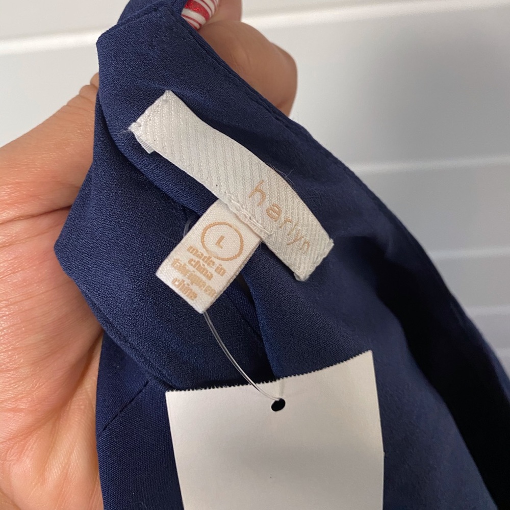 Harlyn Nordstrom Navy cropped formal jumpsuit L - Picture 3 of 6
